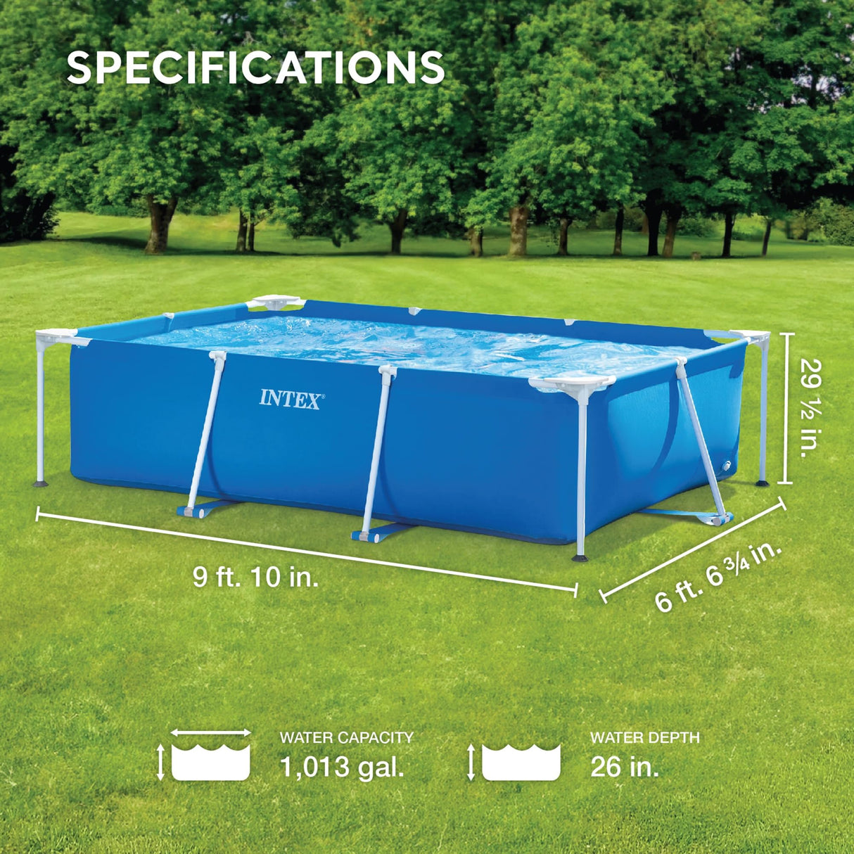 Intex 28272NP Small Frame - Piscina Desmontable, 300 x 200 x 75 cm, 3.834 litros, Color Azul