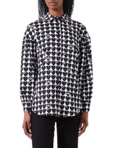Love Moschino Camiseta con Mangas largas Acolchadas, Blanco y Negro, 42 para Mujer