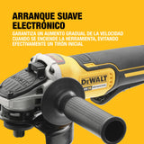 DEWALT Amoladora angular sin escobillas de 125 mm con interruptor tipo paleta de 18V XR - Solo herramienta en TSTAK, DCG406NT-XJ