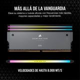CORSAIR Dominator Titanium RGB DDR5 RAM 32GB (2x16GB) DDR5 hasta 6000MHz CL30 AMD Expo Intel XMP 3.0 Memoria de Ordenador de Sobremesa – Gris (CMP32GX5M2B6000Z30)