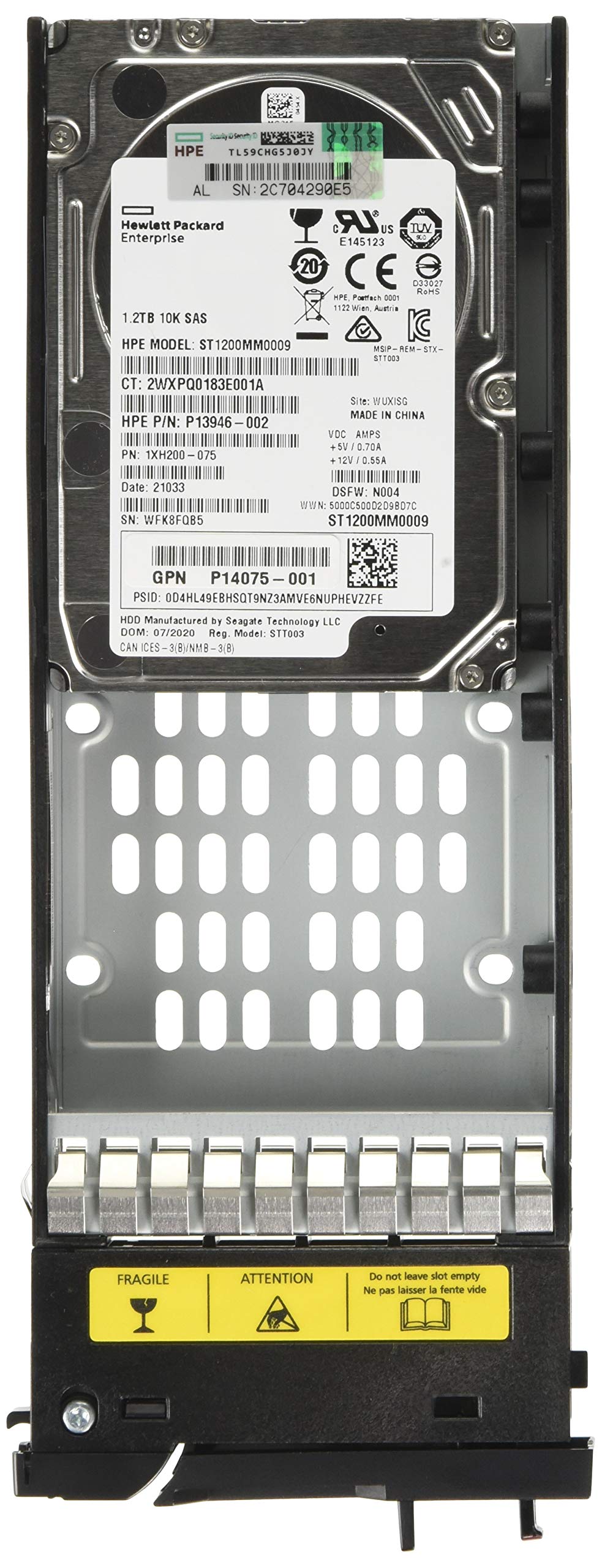 HPE MSA HDD 1.2TB 2.5INCH SAS 12G Enterprise 10K M2