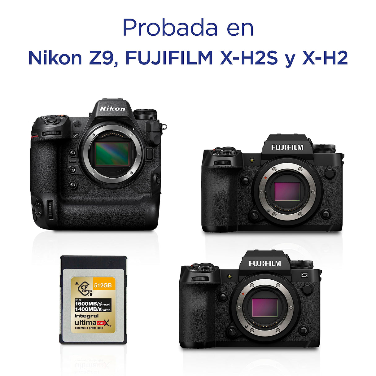 Integral 512GB Tarjeta de Memoria CFexpress Tipo B 2.0 12K & 8K Raw y 8K 120 diseñada para cámaras cinematográficas y DSLR avanzadas con Alta Velocidad de Escritura sostenida mín. 1400MB/s
