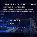 WD_BLACK SN850X NVMe SSD 8 TB M.2 2280 NVMe SSD con disipador de calor, Velocidades de lectura hasta 7200 MB/s, escritura 6600 MB/s, SSD para Juegos internos, PCIe Gen4, SSD de alto rendimento, Negro