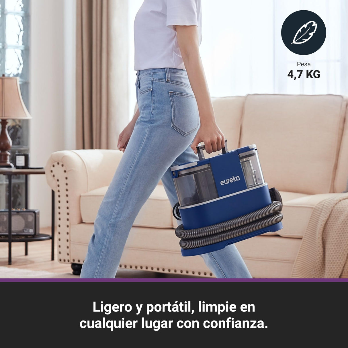 Eureka NEY100 Aspiradora de Agua Tapicería Limpiador de Tapicerias Lava Aspiradora de Manchas Limpiatapicerias Sofa para Alfombras, Moquetas, Tapicería, Escaleras y Coche con Fórmula Limpiadora