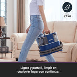 Eureka Aspirador de alfombras | Limpiador de Manchas Multisuperficie para Alfombras, Moquetas, Tapicería, Escaleras y Coche | Depósito de Agua Grande de 1,5L, NEY100 con Fórmula Limpiadora, Azul