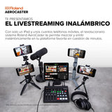 Sistema de livestreaming Roland AeroCaster VRC-01 — Potente solución de producción multicámara inalámbrica con interfaz de audio/controlador de hardware y completa app para iPad