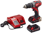 Milwaukee 4933443515 - M 18 bpd-202c taladro percutor 18v 2,0 ah litio 2 vel. 50 nm, Rojo y Negro
