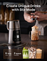 Dreo Espumador de Leche Todo en Uno, Creador de Espuma Automático para Microespuma de Nivel de Arte en Latte y Café Caliente/Frío, Calentador de Leche Eléctrico de 27oz/800ml con más de 30 Bebidas
