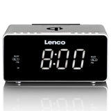 Lenco CR-550 Reloj Plata - Radio (Reloj, FM, LED, 3,05 cm (1.2"), Blanco, Plata)