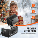 VEVOR 2000 W Máquina de Fabricar Nieve de 450 x 27 x 300 mm Máquina para Hacer Copos de Nieve con Control Remoto Inalámbrico y Cable, Tanque de 5 L para Interiores para Fiestas Navideñas, Bodas
