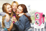 LEXIBOOK, Barbie, Altavoz Luminoso Bluetooth portátil con micrófono, Karaoke, Efectos de luz, inalámbrico, USB, Tarjeta SD, batería Recargable, Rosa, BTP180BBZ