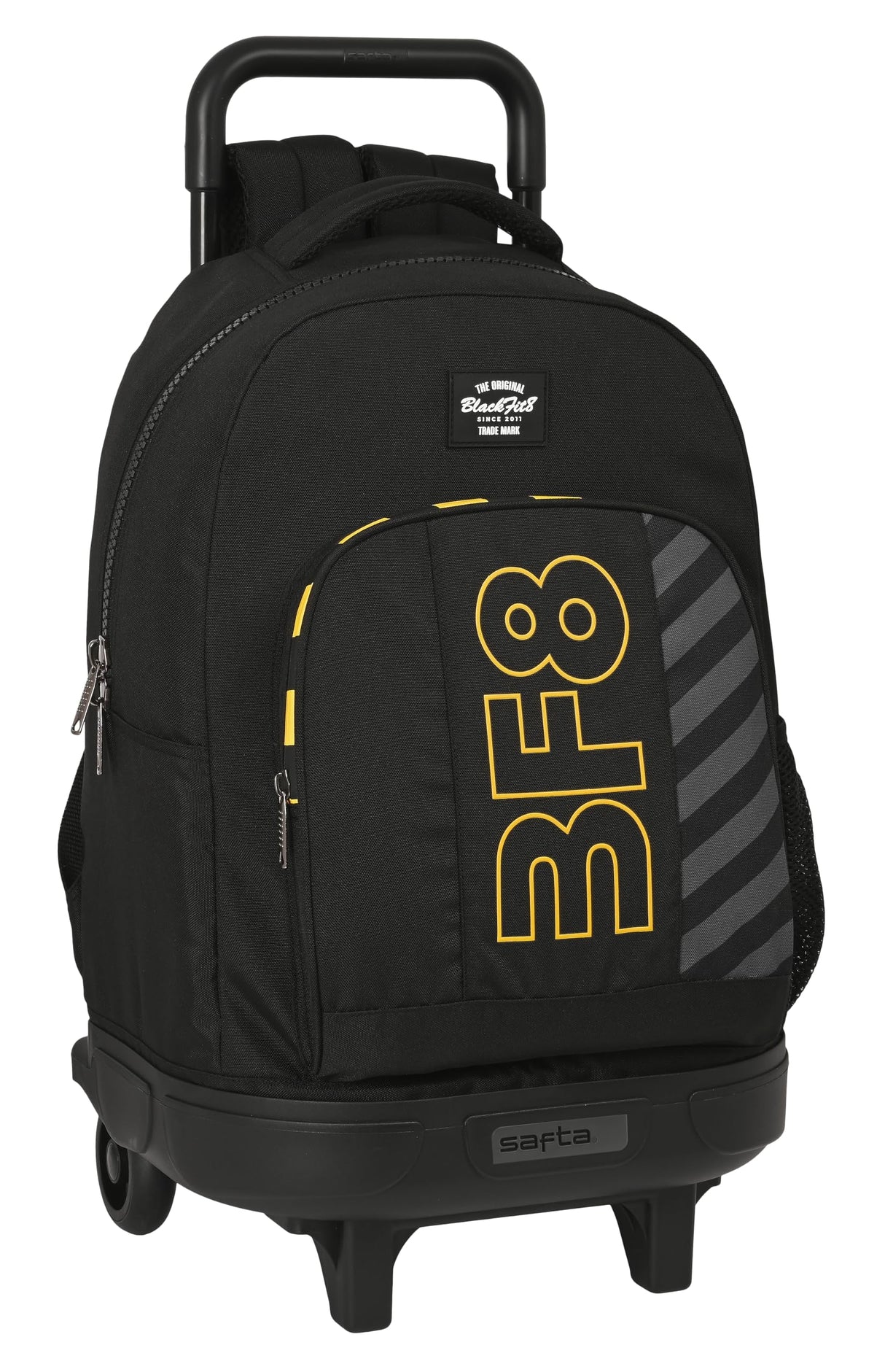 Blackfit8 Zone - Mochila Grande con Ruedas, Compacta, Extraíble, Ideal para Niños de Diferentes Edades, Cómoda y Versátil, Calidad y Resistencia, 33x22x45 cm, Color Negro