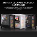 CORSAIR Frame 5000D RS Caja Modular Mid-Tower de Gran Flujo de Aire para PC – 4X Ventiladores RS Preinstalados, Sistema de Montaje de Ventiladores InfiniRail – Blanc