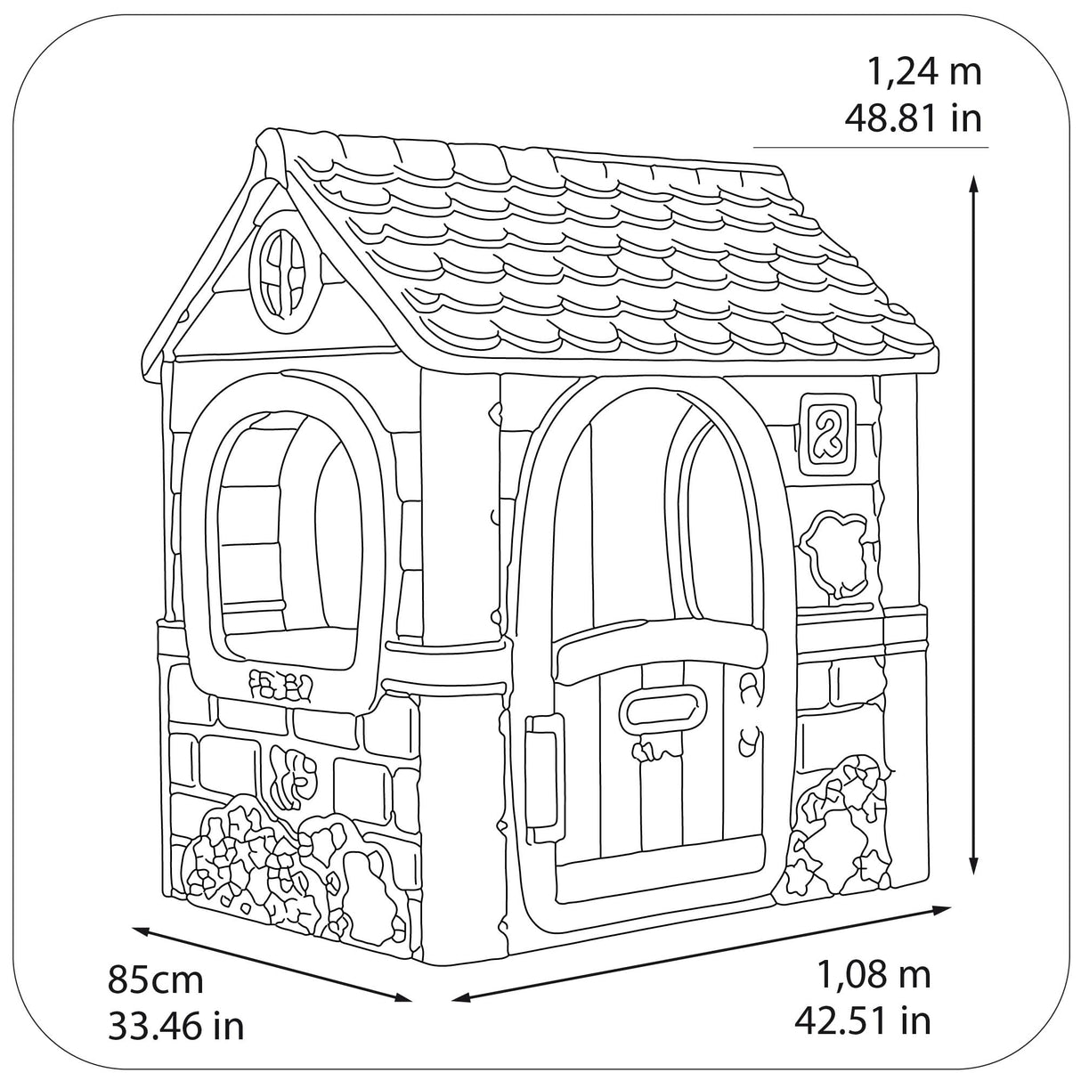 FEBER - Fantasy House Casita Infantil de Juegos, con Puerta Abatible, para Jugar al Aire Libre o en Casa, Resistente y de Fácil Montaje, para Niños de 2 a 6 Años, Famosa (FEH17000), Versión Actual