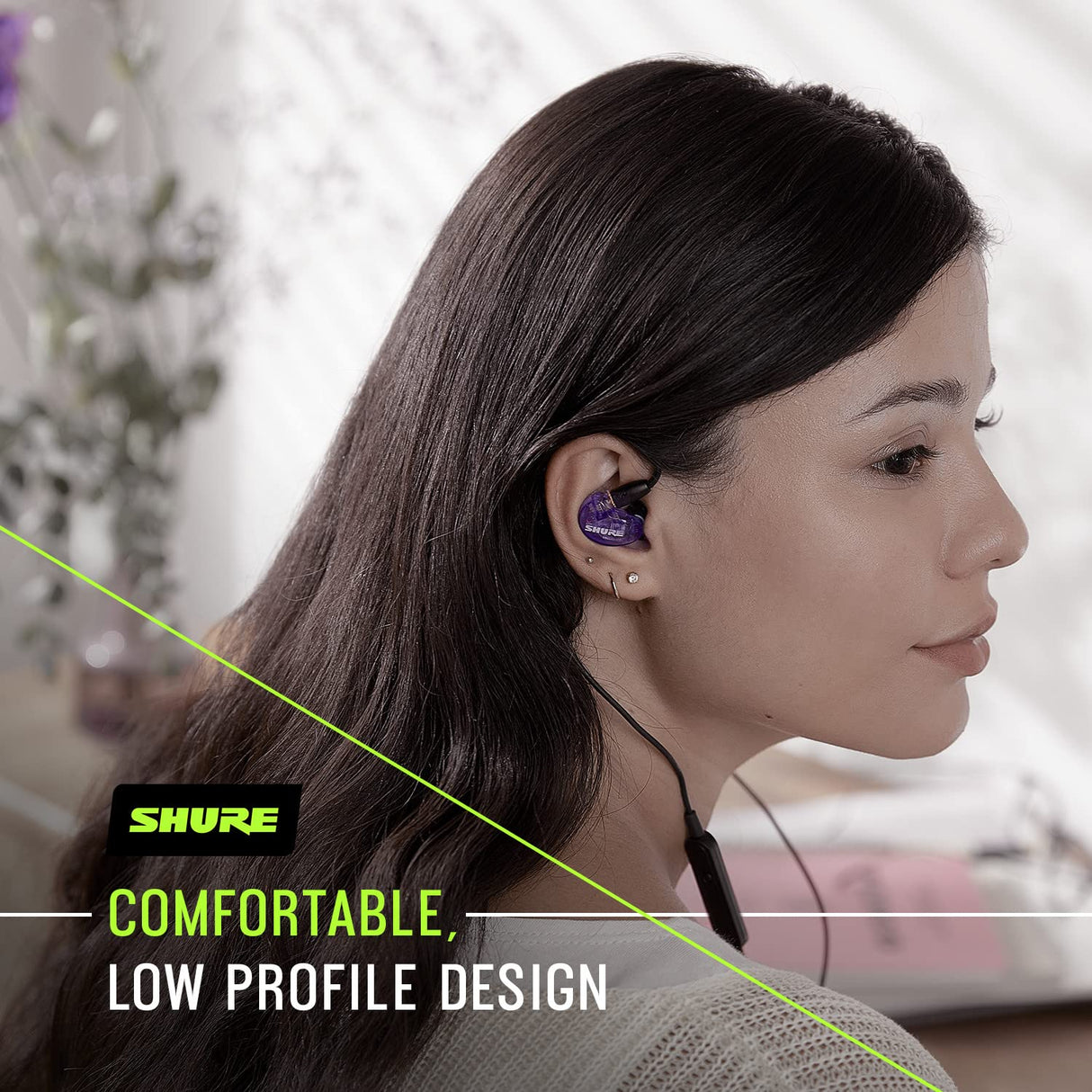 Shure SE215 Special Edition Auriculares con cable - profesionales con aislamiento de sonido, sonido claro, graves profundos, microcontrolador dinámico, ideales para música, juegos y llamadas - Púrpura