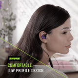 Shure SE215 Special Edition Auriculares con cable - profesionales con aislamiento de sonido, sonido claro, graves profundos, microcontrolador dinámico, ideales para música, juegos y llamadas - Púrpura