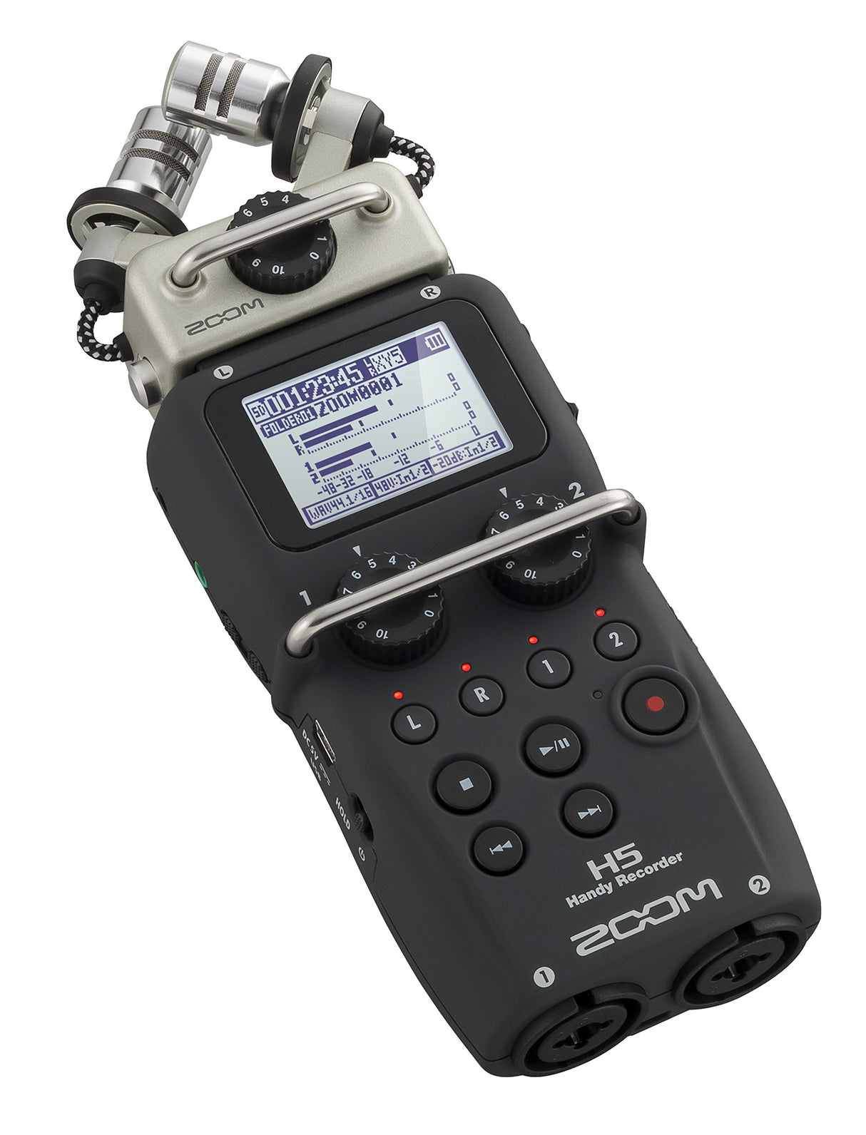 Zoom H5 Grabador Digital Multitraccia de 4 Pistas con Micrófonos Intercambiables, Interfaz USB, Negro