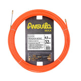 Anguila Max 7.5145.032 Guía pasacables Especial Rectas Poliéster Trenzada Monofilamento 4,5mm 32 Metros y terminales Mixtos, Naranja