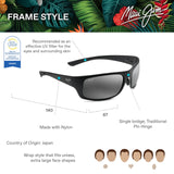 Maui Jim Big Wave Gafas, Black Matte, 67-19-140 para Hombre