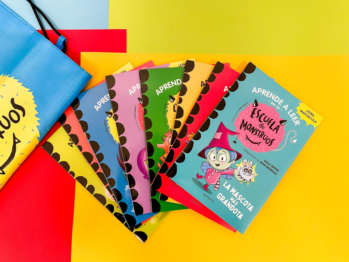Aprender a leer en la Escuela de Monstruos - Pack con los libros 1-8 (¡incluye un regalo!): En letra MAYÚSCULA (libros para niños a partir de 5 años) (Montena)