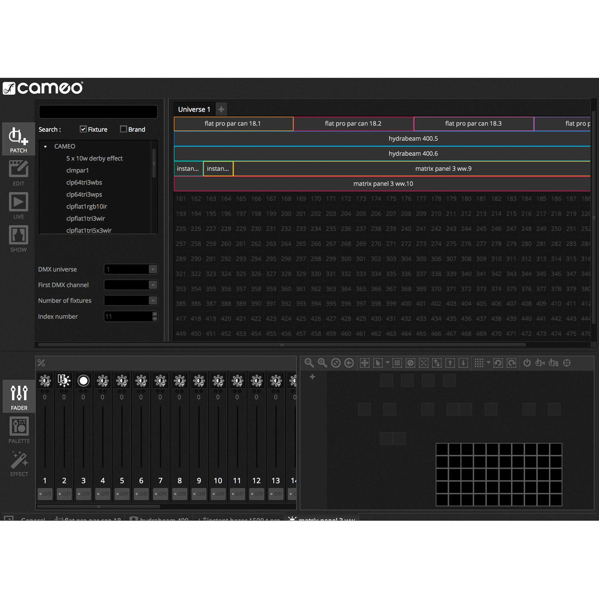 Cameo DVC CUE - Interfaz USB a DMX con hasta 2048 canales DMX y panel de control iluminado