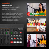 Sistema de livestreaming Roland AeroCaster VRC-01 — Potente solución de producción multicámara inalámbrica con interfaz de audio/controlador de hardware y completa app para iPad