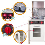WOOMAX Cocina Juguete de Madera con luz y Sonidos, con Accesorios y Utensilios de Cocina, para niños Desde 3 años (49026)