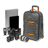 Lowepro Whistler RL 400 AW II, Maleta con Ruedas Fotográfica con Tejido Reciclado, Ruedas Resistentes, Todos los Clima, Cámara Profesional, Espacio para Portátil de 15", Cámara Mirrorless/DSLR, Gris