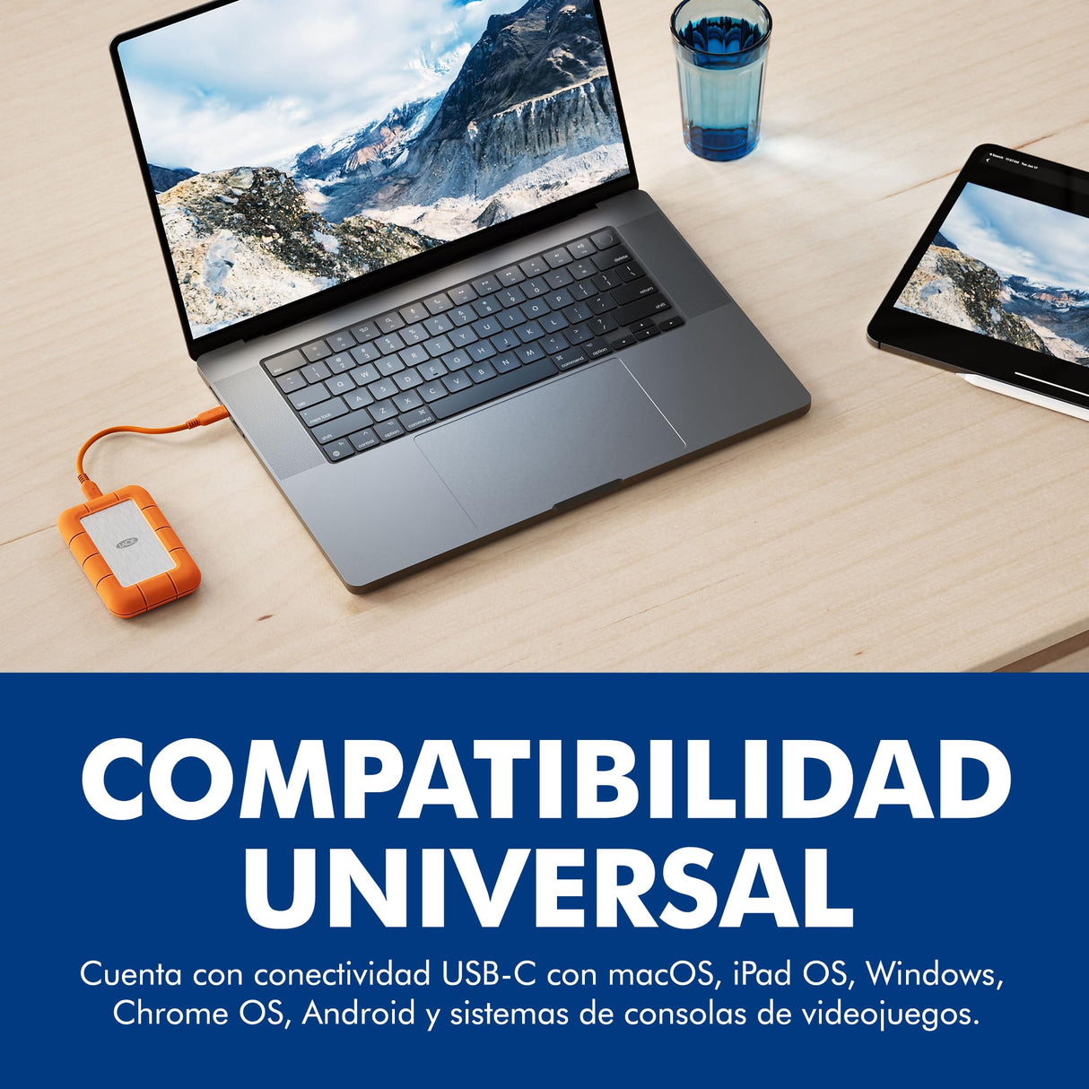 LaCie Rugged SSD4 4TB — antigolpes, USB‑C SSD Externo portátil, para Mac y Windows — Incluye Rescue Data Recovery