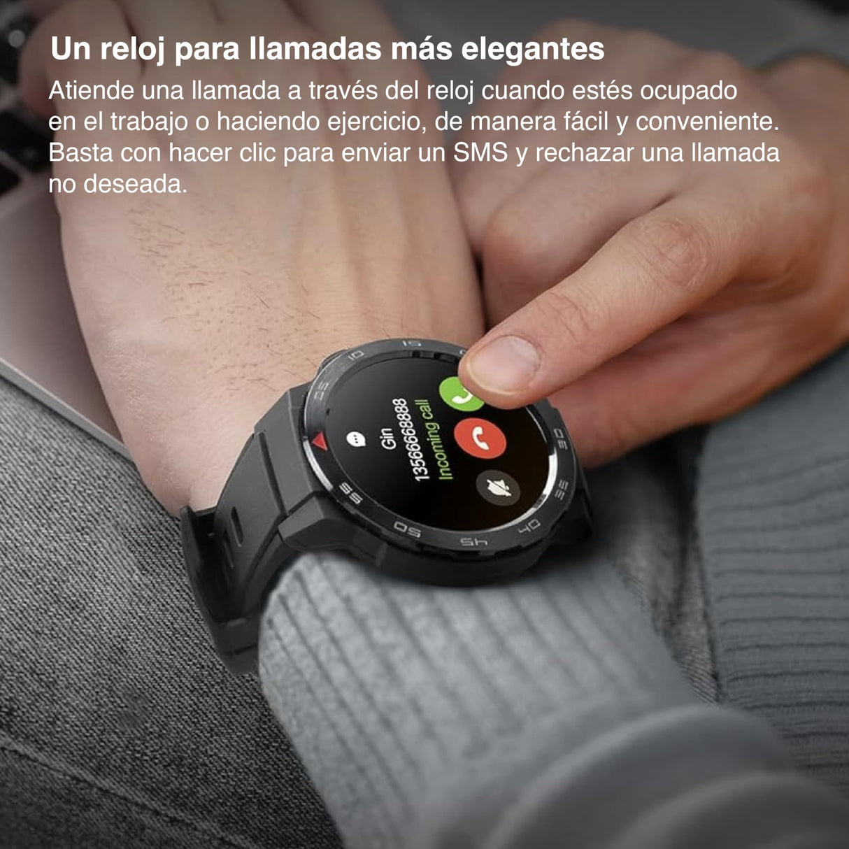 Mibro Reloj inteligente GS Pro (negro) - Pantalla Amoled de 1.4 pulgadas, llamadas Bluetooth, duración de la batería de 20 días, impermeable 5 ATM, posicionamiento GPS, 105 modos deportivos, monitoreo