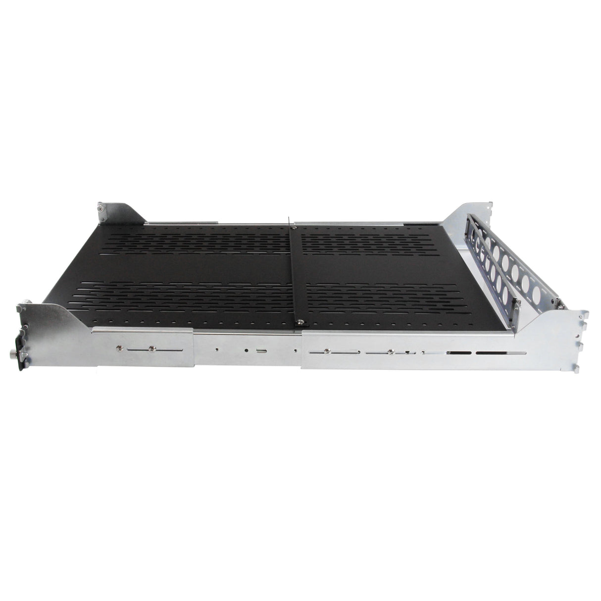 StarTech.com Bandeja para Rack de Servidores 2U Deslizante, con Ventilación y Brazo de Gestión de Cables - Profundidad ajustable - 50kg - Bandeja para Rack 19 Pulgadas - Estante 2U (UNISLDSHF19M)