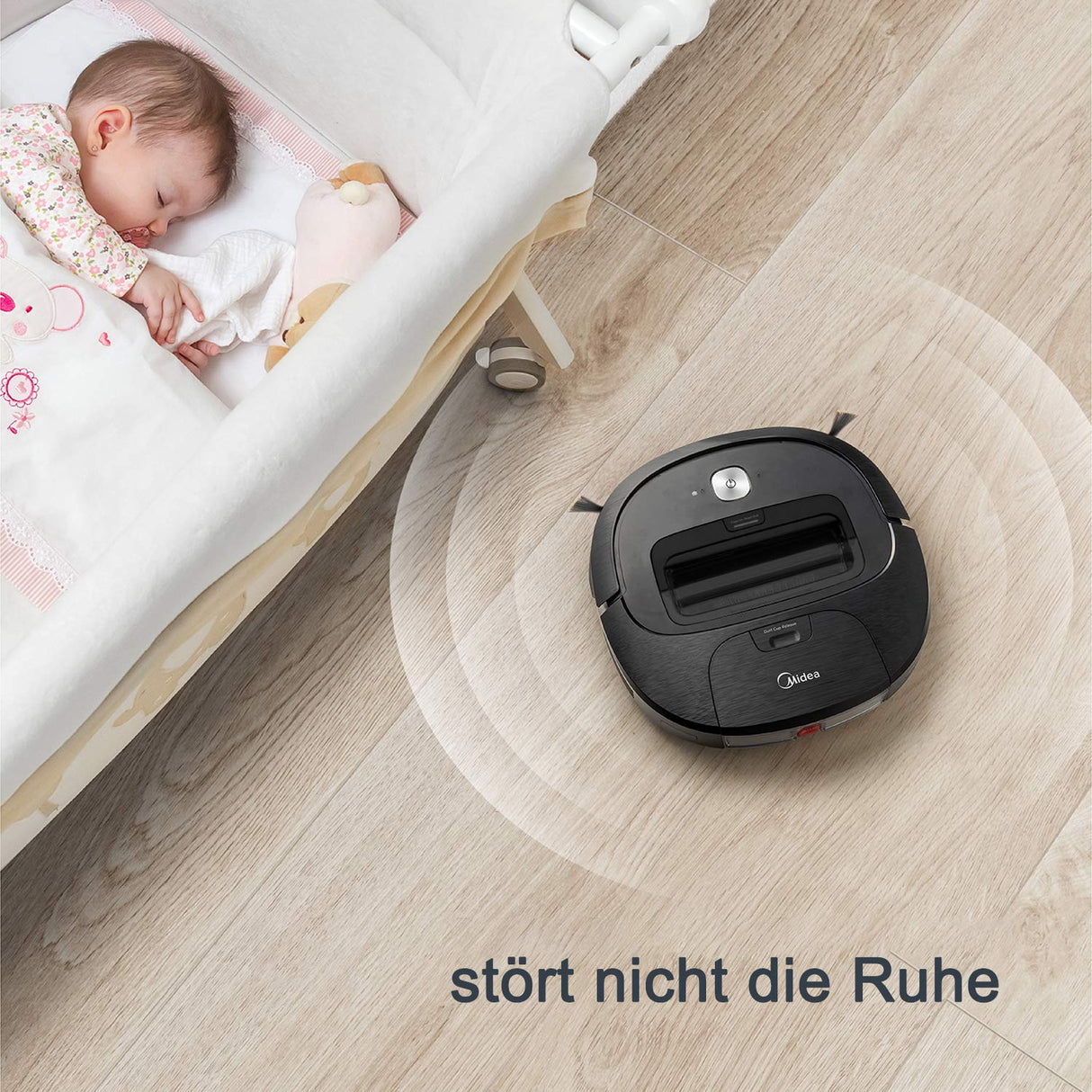 Midea Robot Aspirador VCR20B, Robot Aspirador, 3 Modos de Limpieza, Carga automática, hasta 100 min, Ideal para Pelo de Animales, alfombras y Suelos Duros, silencioso y Ultrafino