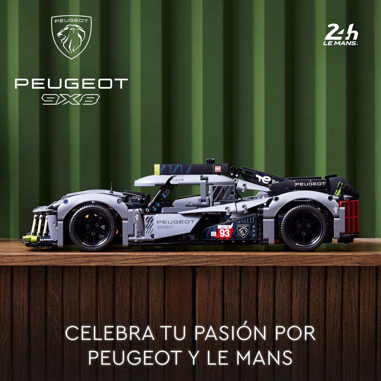 LEGO Technic Peugeot 9X8 24H Le Mans Hybrid Hypercar, Maqueta para Adultos de Coche de Carreras a Escala 1:10 Coleccionable, Deportes de Motor, Regalo para Hombres y Mujeres 42156