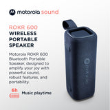 Motorola Sound - Altavoz Inalámbrico Bluetooth ROKR 600 - Potente Sonido de 30W, Resistente al Agua y Polvo, Función Broadcast para Conectar 20+ Altavoces, 6 Horas de Reproducción, Azul