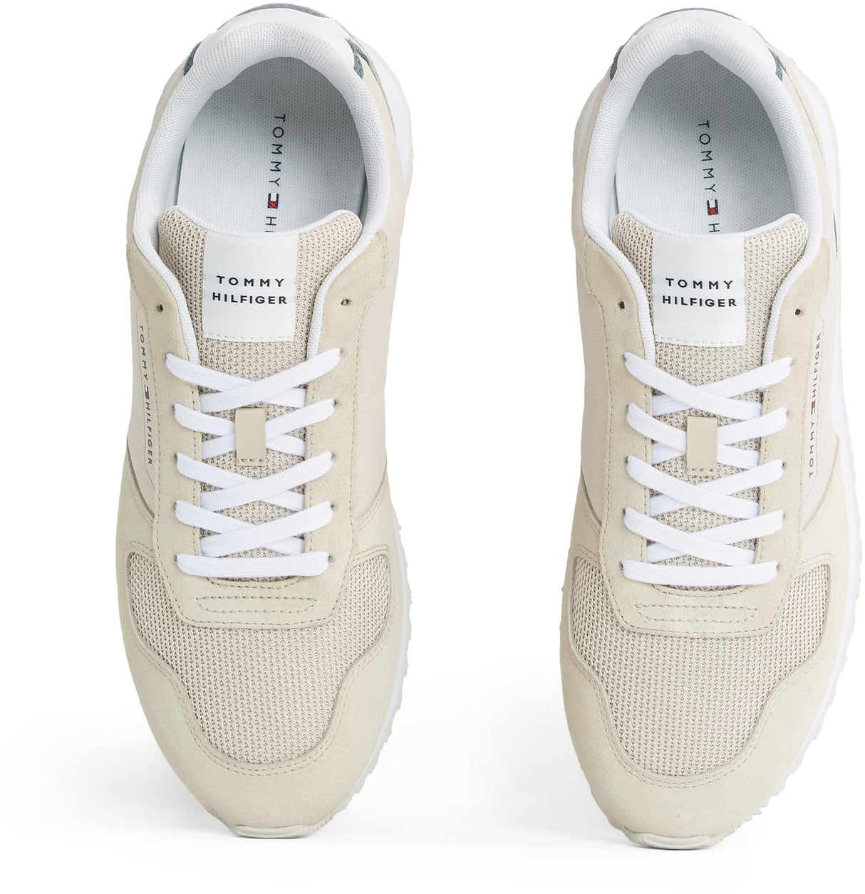 Tommy Hilfiger Runner Sneaker Hombre New Eva Summer Nylon Pop de Ante, Beige (Beige), 45