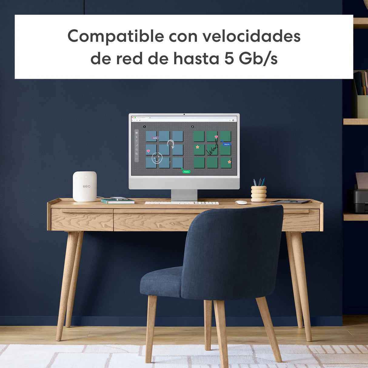 Router wifi de malla eero Pro 7 de Amazon (último modelo): tribanda con Wi-Fi 7, compatible con velocidades de red de hasta 5 Gb/s y cobertura de hasta 190 m² (1 unidad)