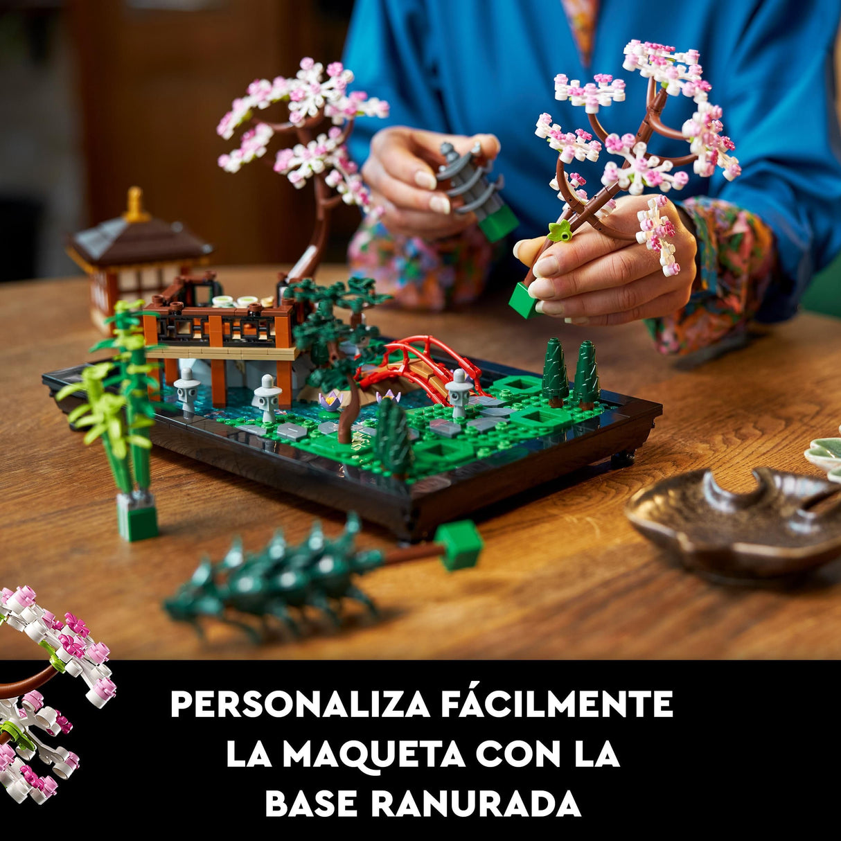LEGO 10315 Icons Jardín Meditativo, Jardín Zen Botánico para Adultos con Flores de Loto, Decoración de Escritorio Personalizable, Inspirado en Tradiciones Japonesas, Regalo de Jardinería Mindfulness