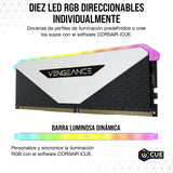 Corsair Vengeance RGB RT 32GB (4x8GB) DDR4 3200MHz C16 Memoria de Sobremesa (Iluminación Dinámica RGB, Optimizado para AMD 300/400/500 Series, Compatible con Intel 300/400/500 Series) Blanco