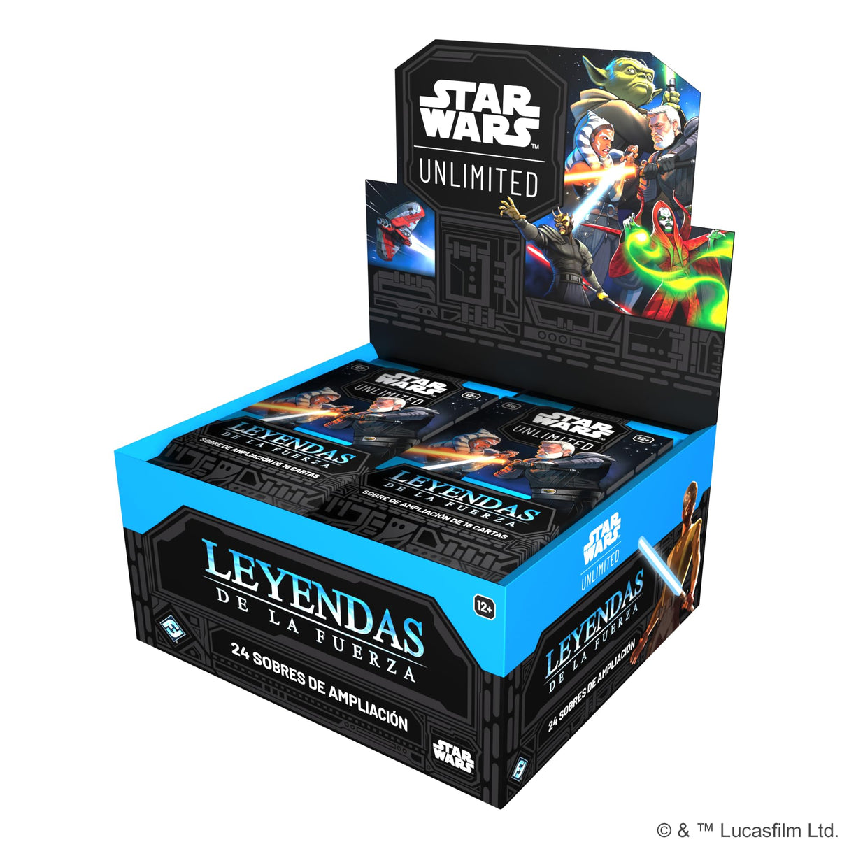 Fantasy Flight Games Asmodee FFG Star Wars Unlimited Juego Coleccionables Leyendas de la Fuerza, 24 Sobres de 16 Cartas, TCG a Partir de 12 Años, para 2 Jugadores, Español, Multicolor SWH0502ES