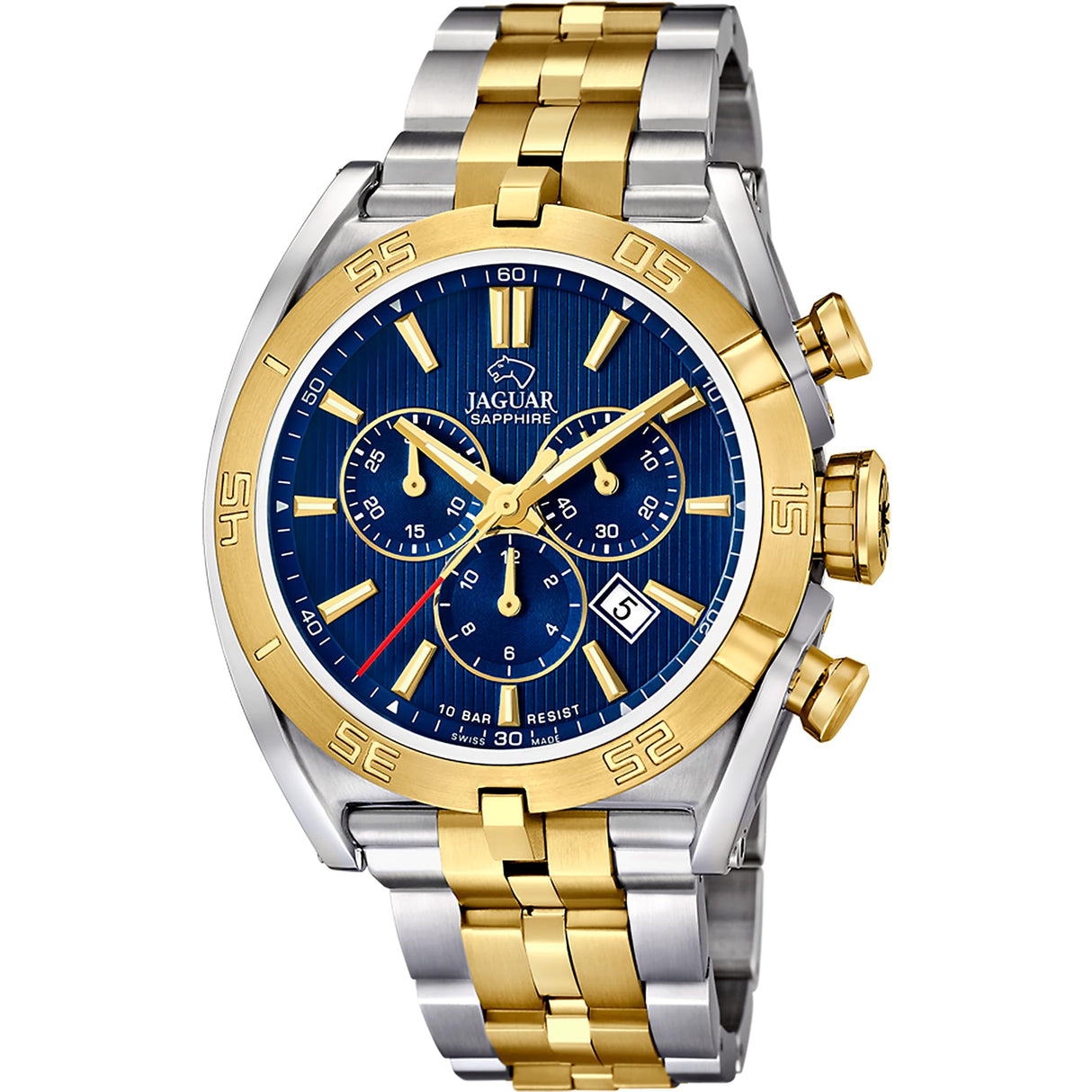 JAGUAR Reloj Hombre J855/A Swiss Made Caja de Acero Inoxidable 316l Multi Correa de Acero Inoxidable 316l Multi