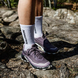 Salomon ALPHACROSS 5 GORE-TEX, Zapatos de senderismo para Mujer, Moonscape Black White, 39 1/3 EU