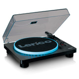Lenco LS-50LED - Tocadiscos con Altavoz - Tocadiscos LED - USB - Transmisión por Correa - Preamplificador - 33, 45 y 78 RPM - Parada automática - Vinilo a MP3 - Negro