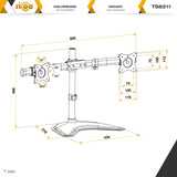 RICOO Soporte Monitor Mesa Base articulado Giratorio Inclinable Pantalla PC 13-27" (33-69cm) TS8211 Stand para monitores VESA 75x75 100x100