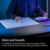 ASUS, ROG Moonstone Ace L, Alfombrilla de ratón de Cristal para Juegos, Superficie ultrasuave, diseño con reducción de Ruido, Vidrio Templado 9H, resiste Impactos y arañazos, Base de Silicona
