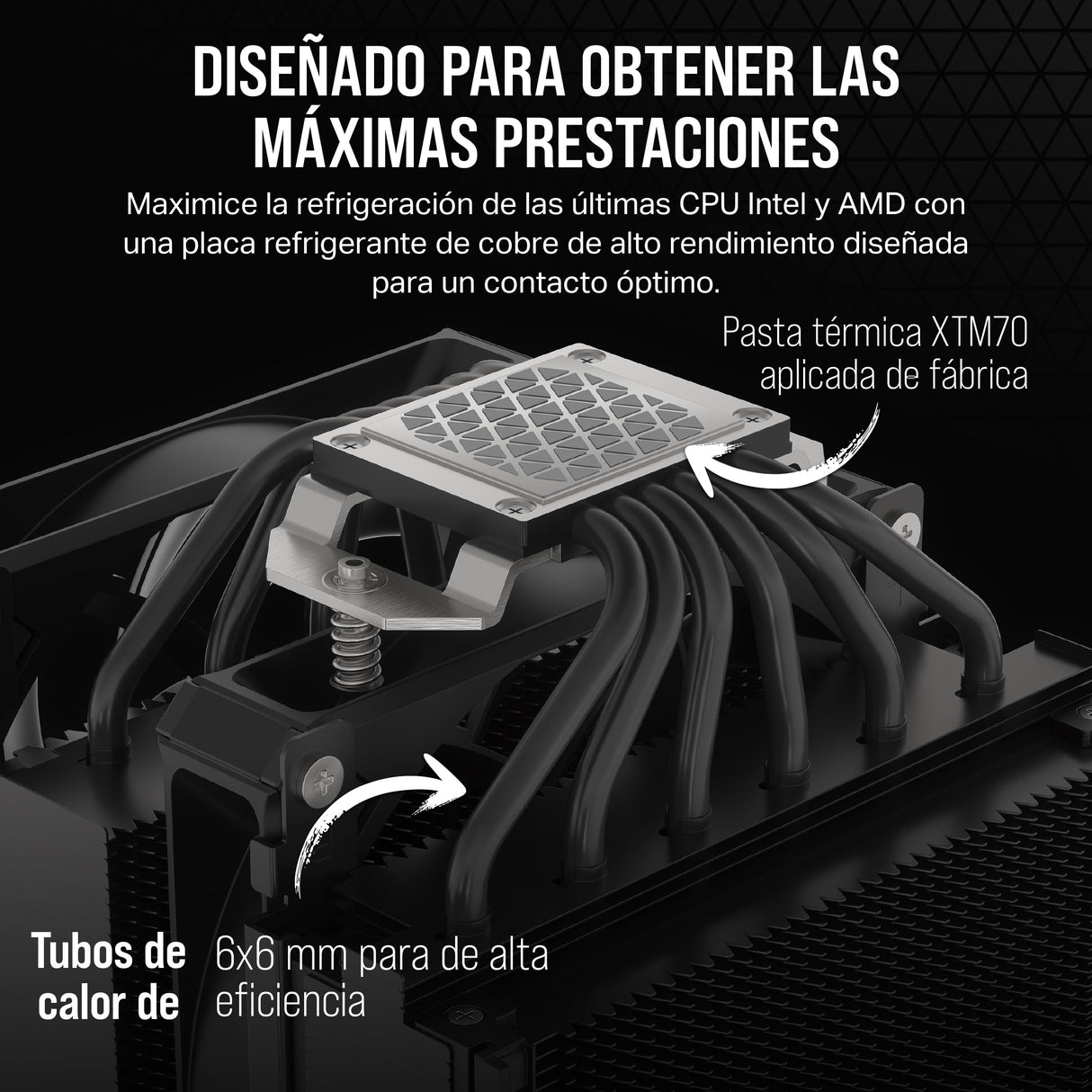 CORSAIR A115 Torre de Alto Rendimiento para CPU - Enfría hasta 270W TDP - Montaje de Ventilador Deslizante y de Bloqueo - Dos Ventiladores Corsair AF140 Elite - Pasta Térmica Preaplicada - Negro