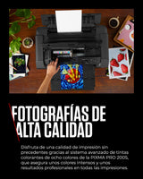 Canon Pixma PRO-200S Impresora Fotográfica Profesional, Sistema de Inyección de Tinta, A3+, WiFi, 8 Cartuchos de Tinta, Impresión Sin Bordes, Impresión de Alta Velocidad, Negro