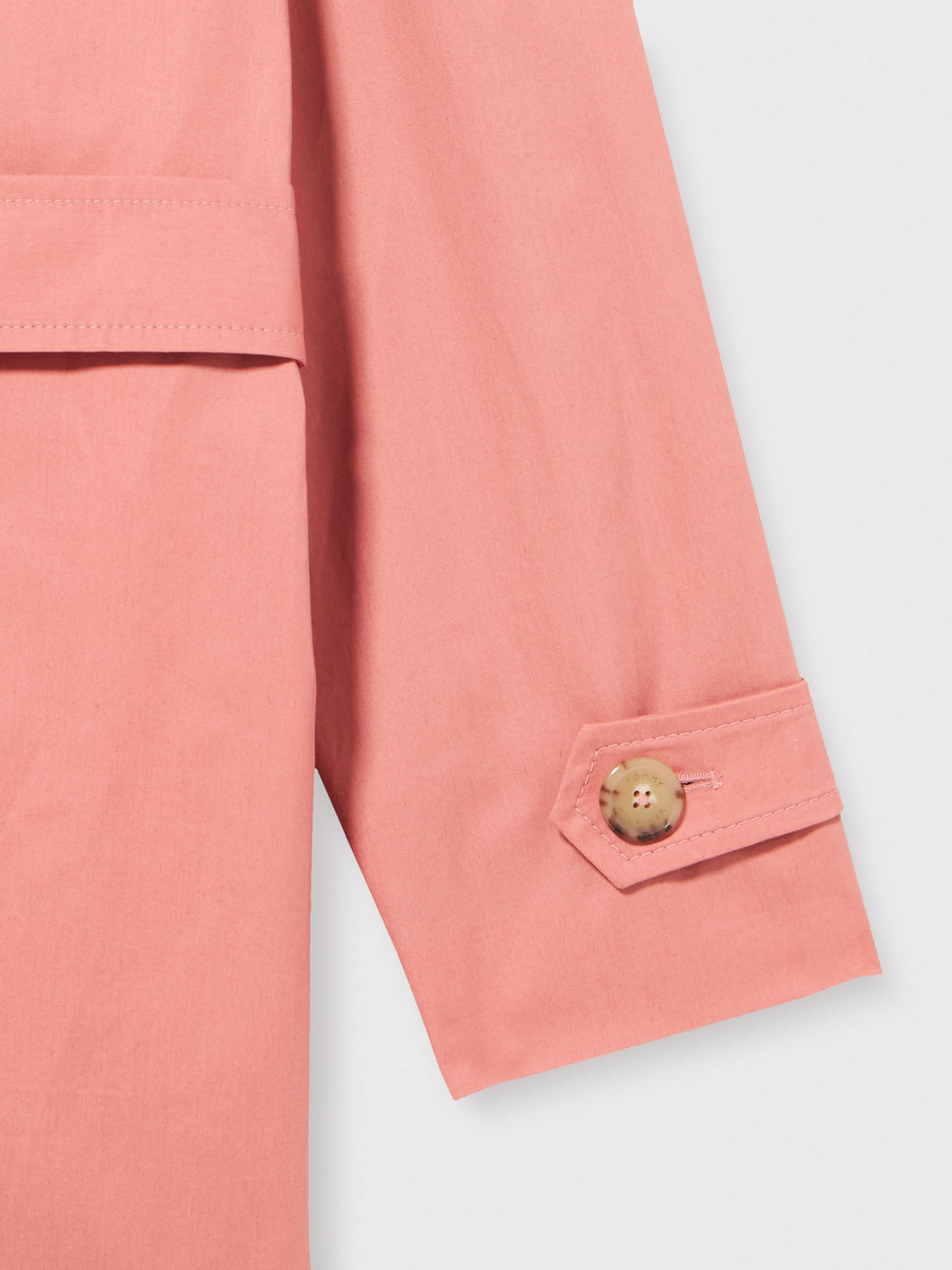 Tommy Hilfiger Abrigo Mujer Cotton Short Trench Gabardina, Rosa (Teaberry Blossom), 38