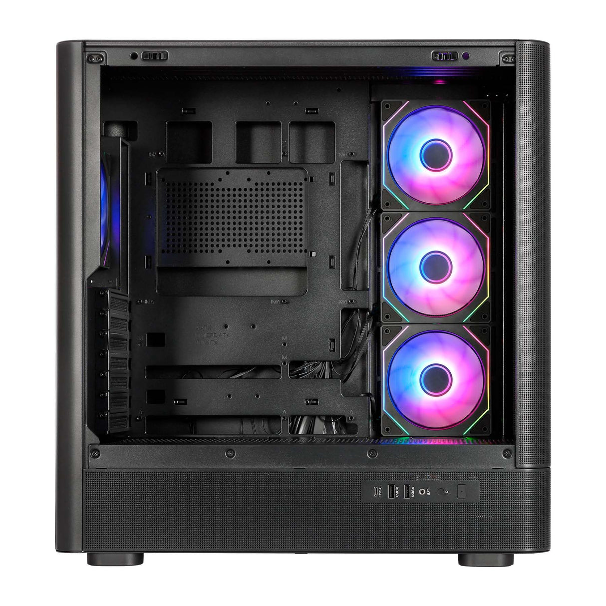 Abysm Gaming Caja ATX Danube SAVA H500 II Air Black con Cristal Lateral Templado, Panel de Rejilla, Siete Slots de Expansión y 4 Ventiladores de 120 mm ARGB Preinstalados