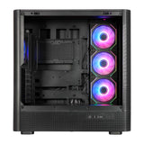 Abysm Gaming Caja ATX Danube SAVA H500 II Air Black con Cristal Lateral Templado, Panel de Rejilla, Siete Slots de Expansión y 4 Ventiladores de 120 mm ARGB Preinstalados