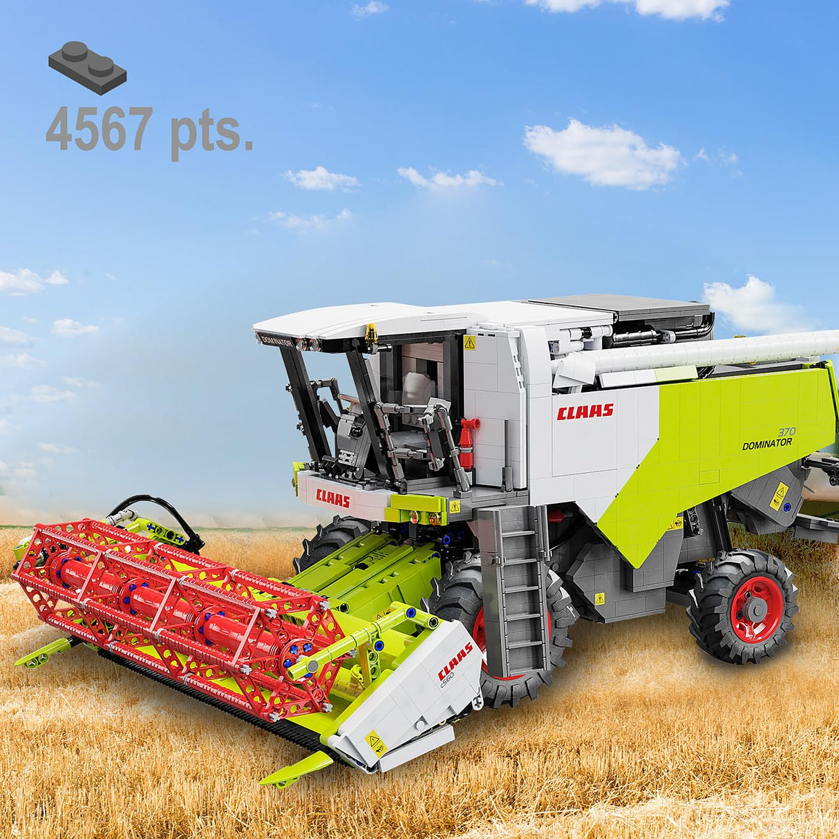 JAMARA 402873 Cada Claas Dominator 370 1:18 2,4 GHz Bricks, Agricultura Infantil a Partir de 14 años, tecnología RC para niños, Juguete teledirigido, Idea de Regalo para niños, Modo Dual